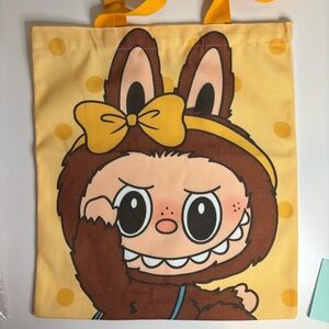 Cute Brown Labubu Reusable Shopping Tote Bag
